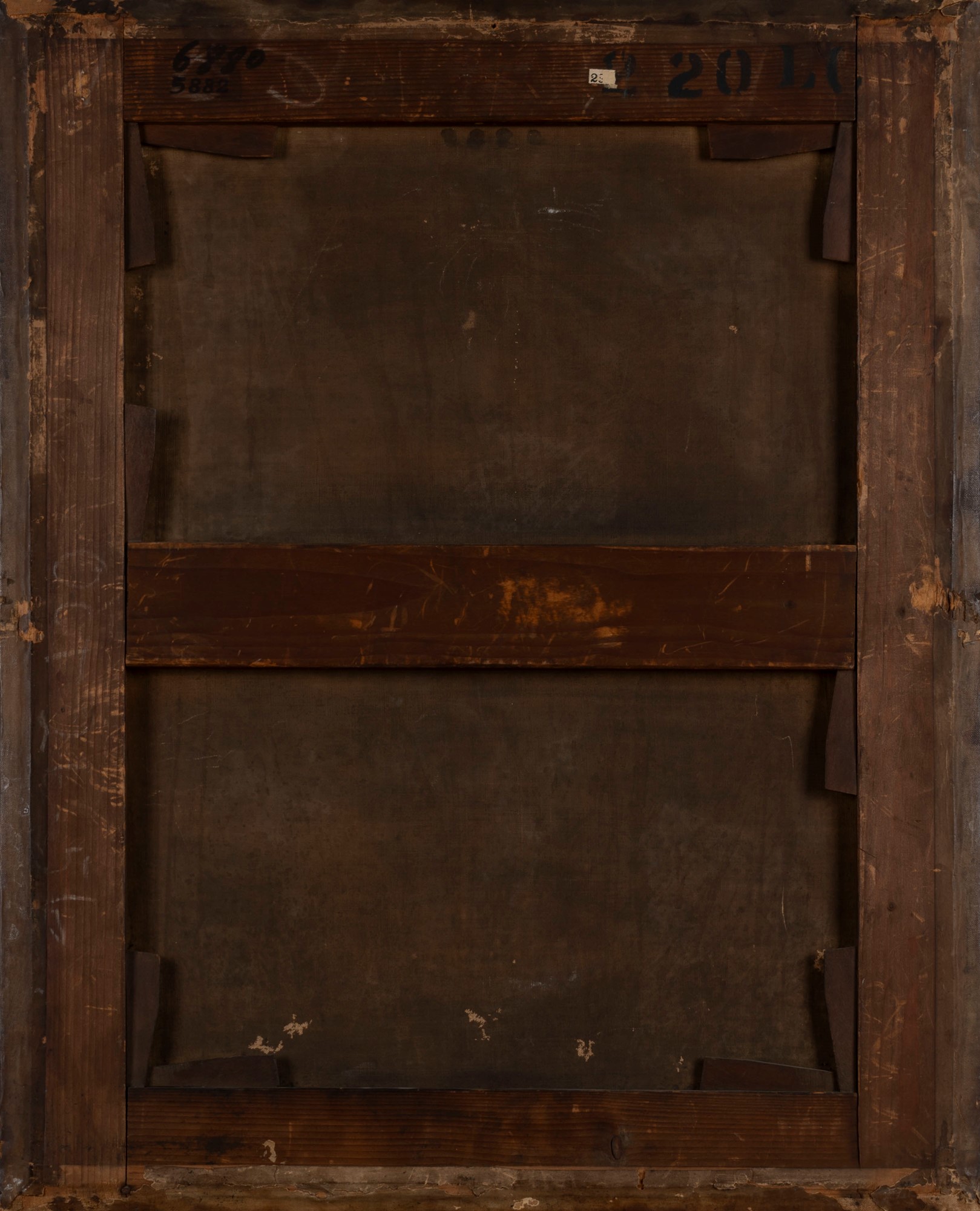 Venetian school, eighteenth century - Half-length portrait of a young man with fur hat and blue tail - Image 2 of 2