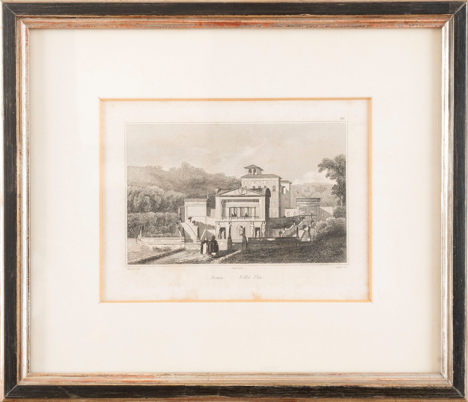 Jules-Frédéric Bouchet (Parigi 1799-1860) - Two prints depicting Villa Pia in Vaticano and the Casi - Bild 5 aus 6