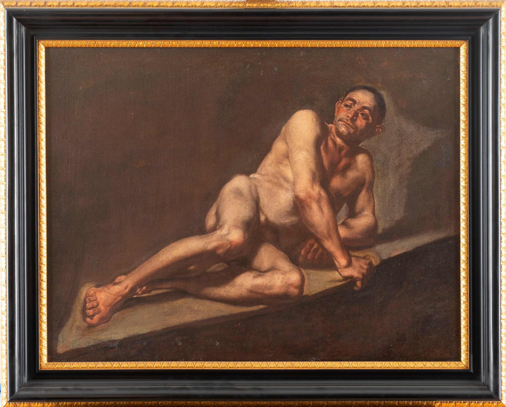 Neapolitan school, eighteenth century - Study of a male nude - Image 2 of 3