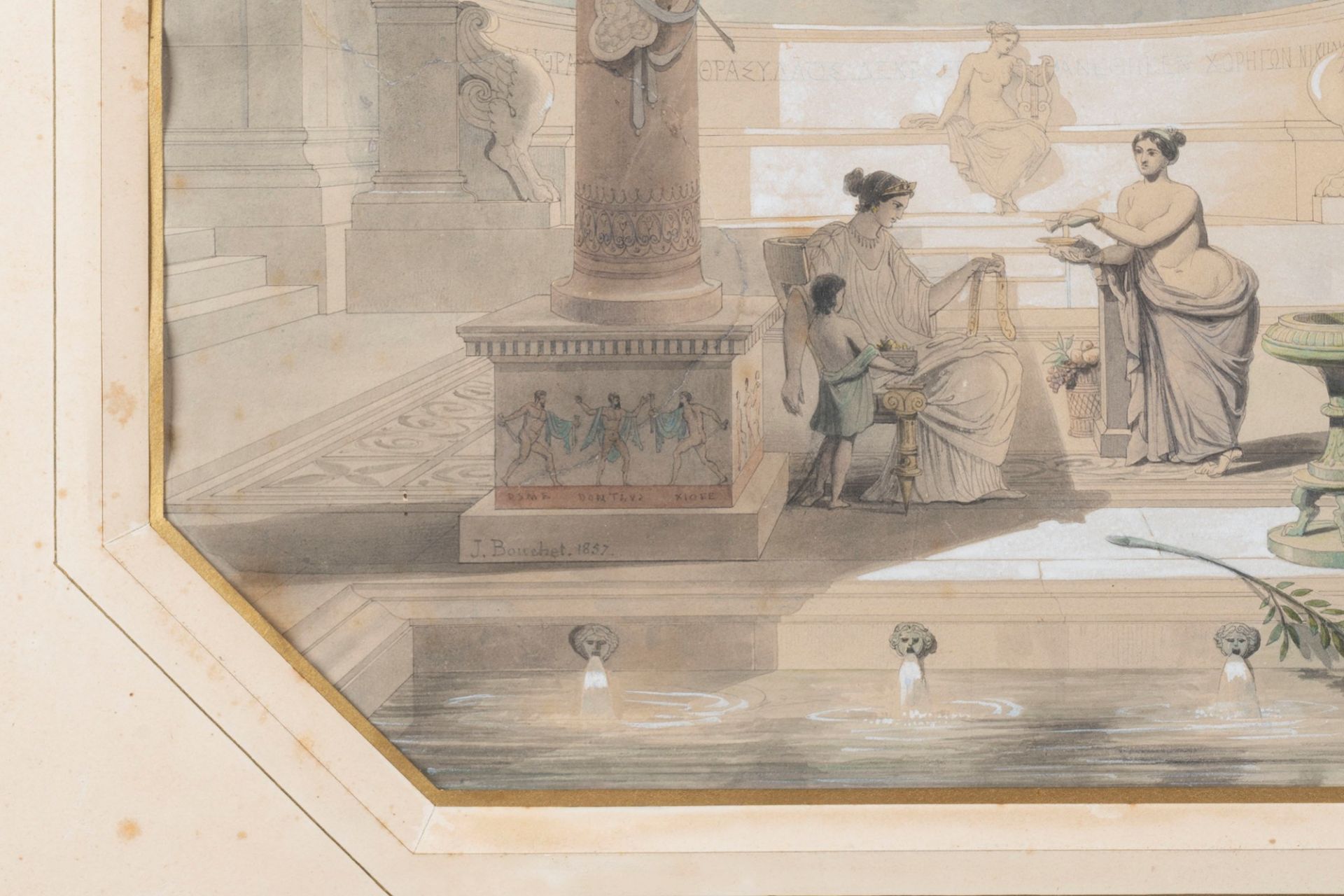 Jules-Frédéric Bouchet (Parigi 1799-1860) - Baths of a Pompeian villa - Bild 3 aus 4