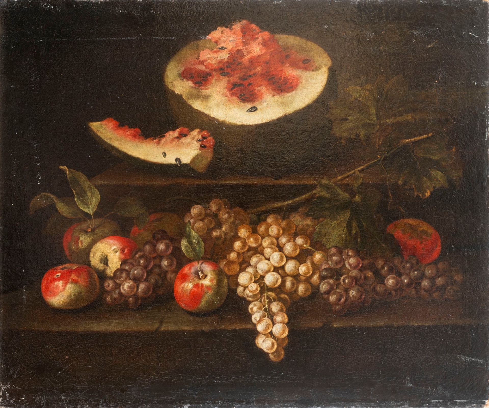 School of Central Italy, XVII century - Apples, grapes and watermelon on a table; Mushrooms, grapes - Bild 2 aus 5