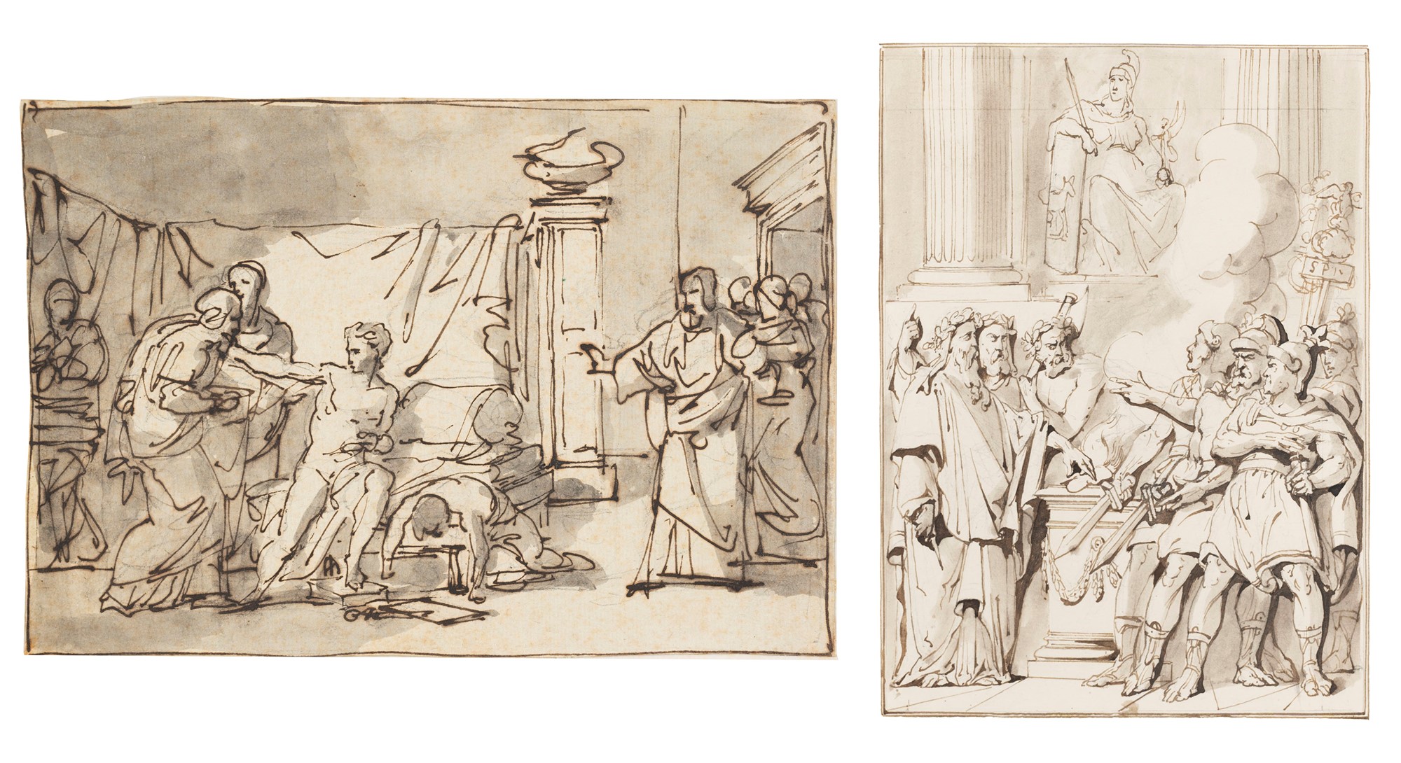Francesco Coghetti (Bergamo 1802-Roma 1875) - Study for a Historical Scene in an Interior; Scene fr