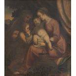 Genoese School, XVI century - Madonna with Child, Saint John and Saint Anne