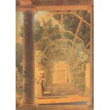 Jules-Frédéric Bouchet (Parigi 1799-1860) - View of the garden of Villa Albani in Rome