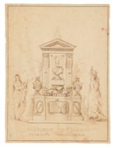 Italian School, XIX Century - Study for the funerary monument of Florido Pierleoni