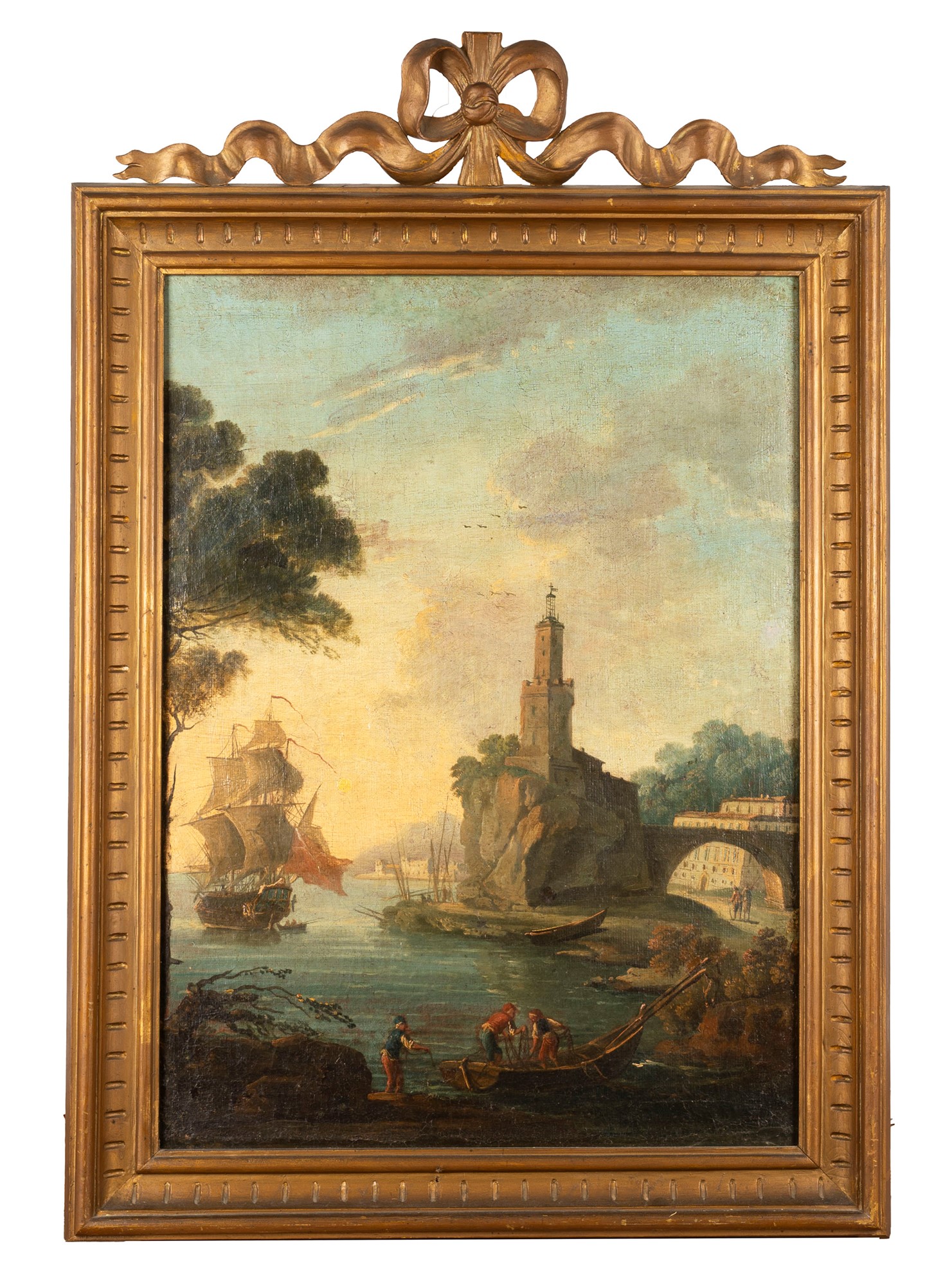 Italian school, eighteenth century - Two coastal landscapes with fishermen and sailing ships - Image 6 of 7