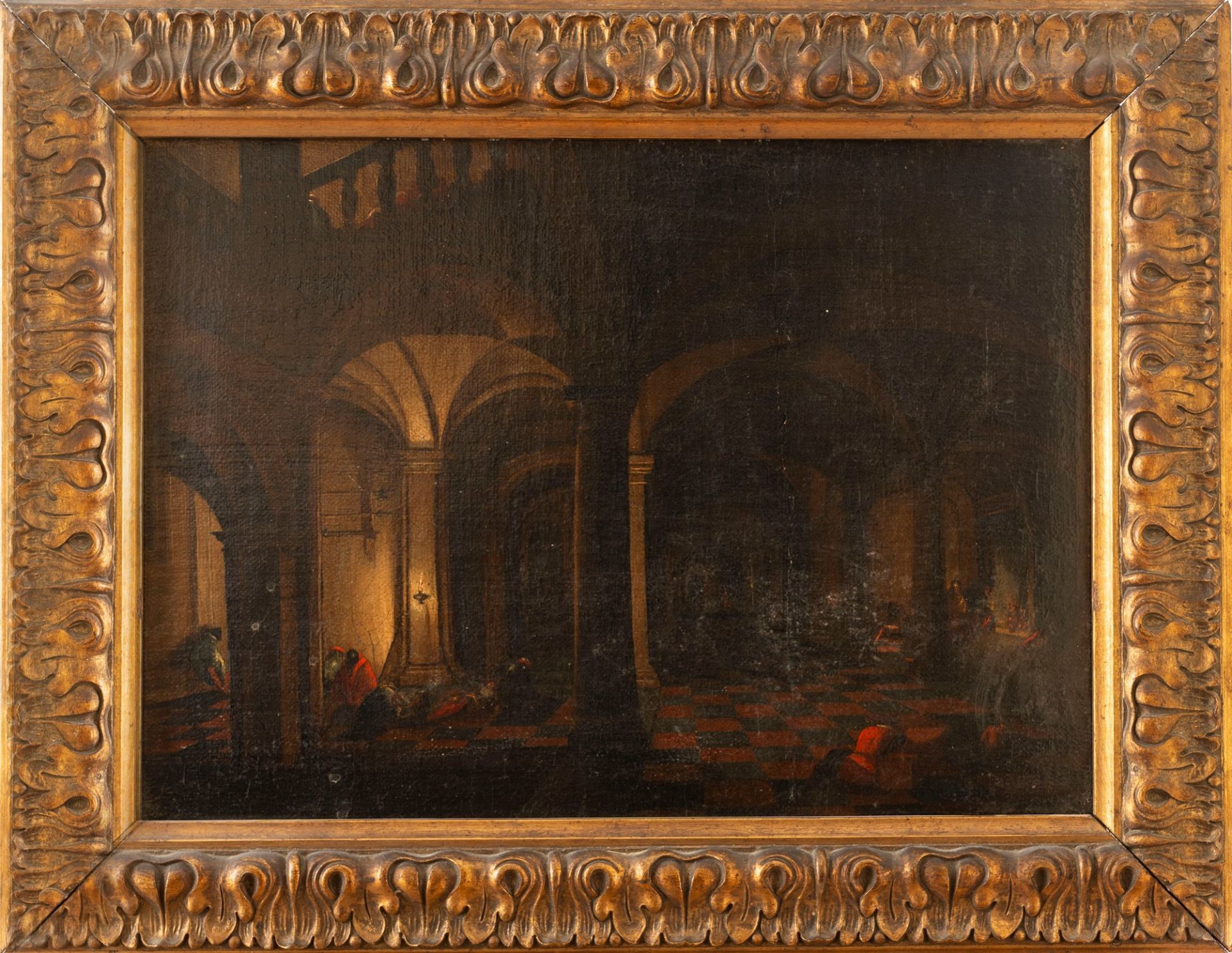 Flemish School, XVII century - Interior scene by candlelight with figures - Image 2 of 3