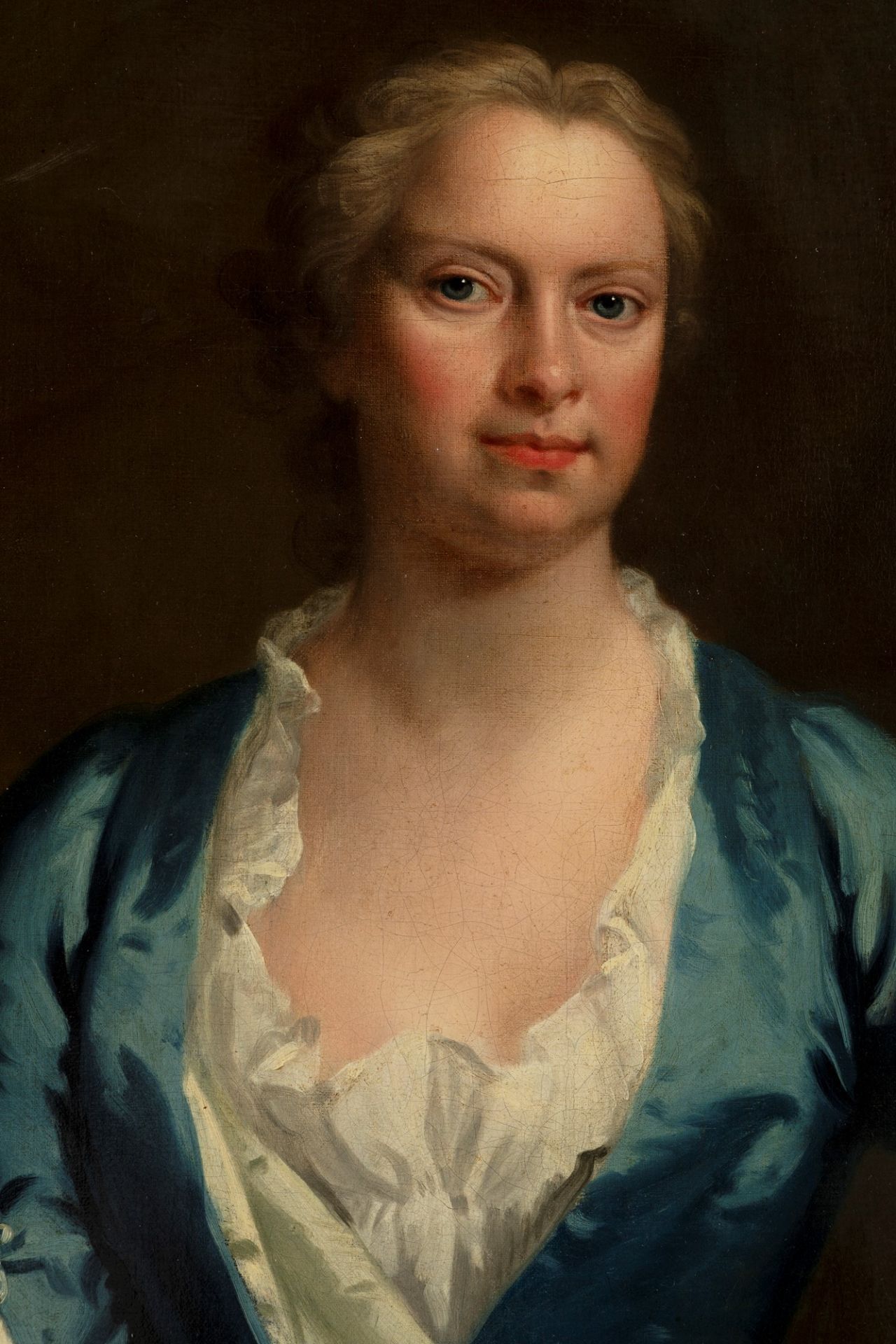 English School, XVIII Century - Portrait of Lady Frederick with painting of her husband, Sir Thomas - Bild 4 aus 5