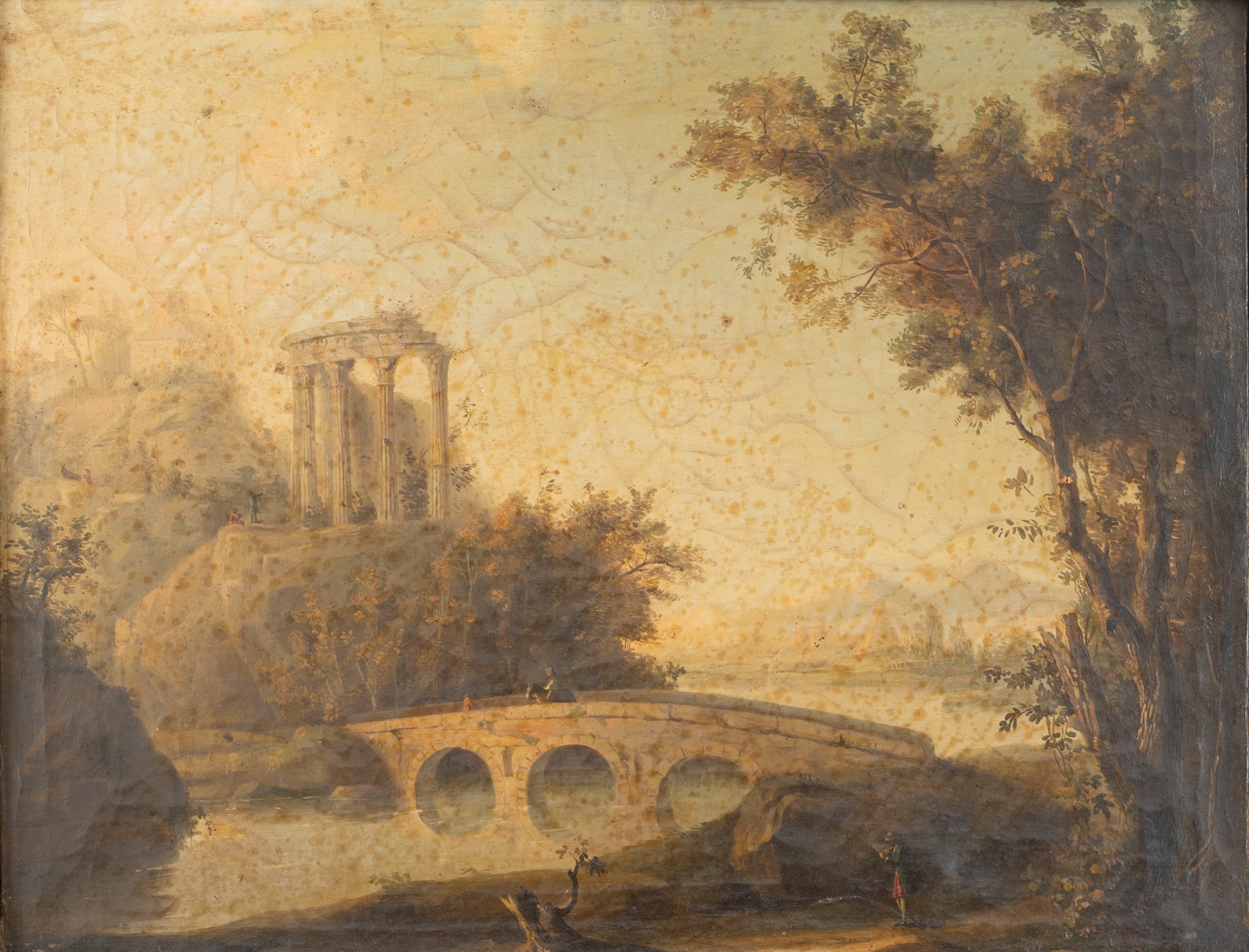 Italian school, late eighteenth century - early nineteenth century - Two Arcadian landscapes with by - Image 5 of 7