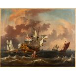 Abraham Storck (Amsterdam 1644-1708) - Sea with vessels sailing