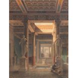 Jules-Frédéric Bouchet (Parigi 1799-1860) - Atrium of the house of the tragic poet in Pompeii
