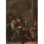 Follower of Adriaen Van Ostade - Interior scene with lute player