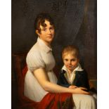Louis André Gabriel Bouchet (Parigi 1759-1842) - Portrait of a gentlewoman sitting with her son