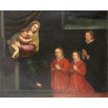 Lombard School, late sixteenth century - early seventeenth century - Madonna and Child with Donor an