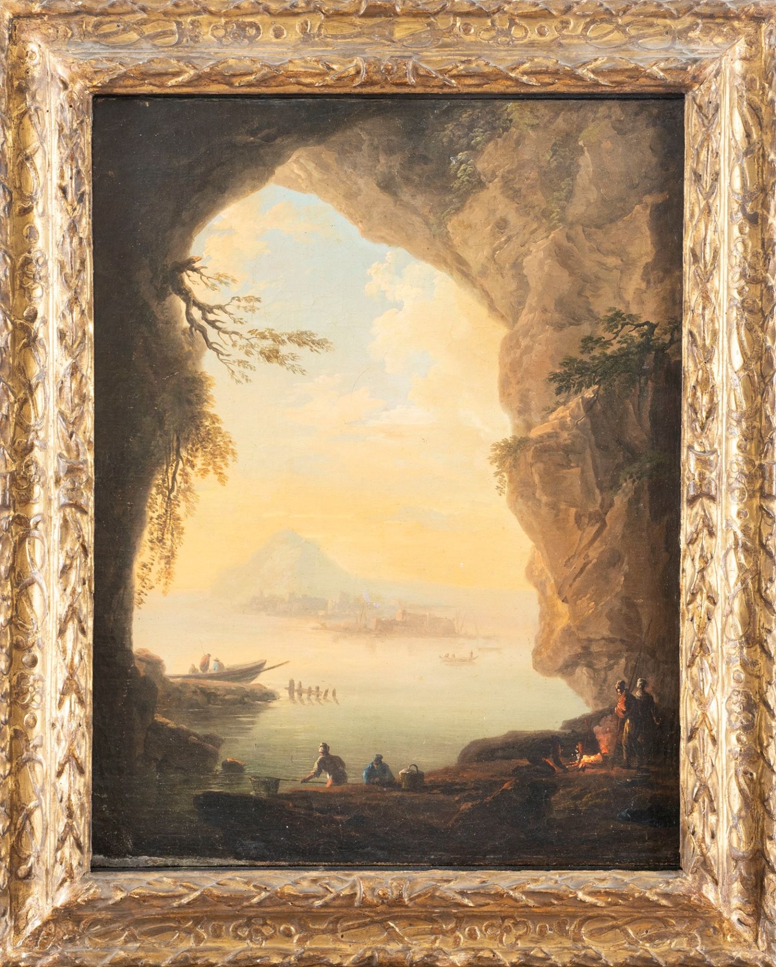 Neapolitan school, eighteenth century - Coastal cave with fishermen - Bild 2 aus 3