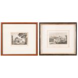 Jules-Frédéric Bouchet (Parigi 1799-1860) - Two prints depicting Villa Pia in Vaticano and the Casi