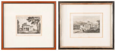 Jules-Frédéric Bouchet (Parigi 1799-1860) - Two prints depicting Villa Pia in Vaticano and the Casi