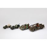 Four military vehicles