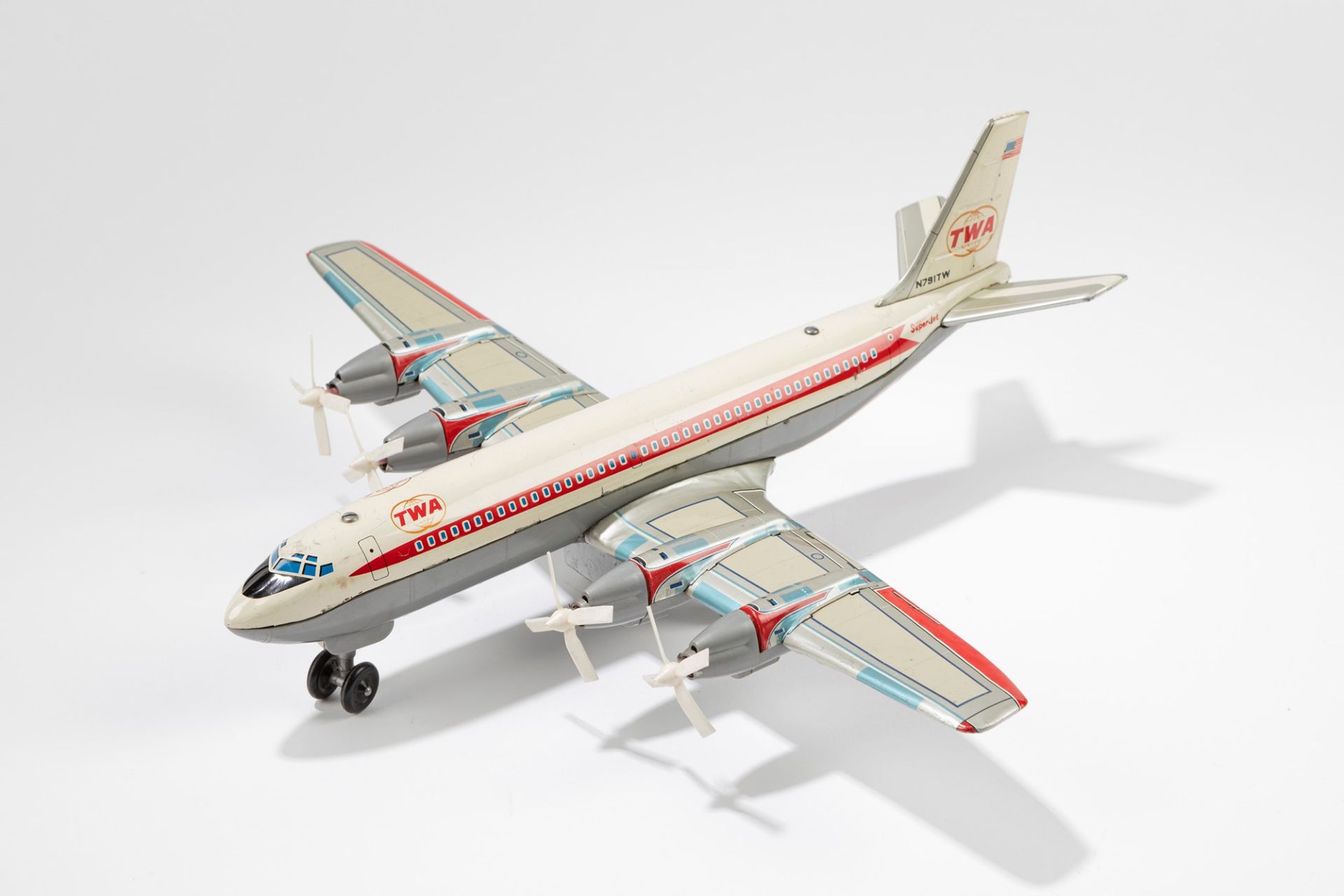 Louis Marx & Co. - Airplane TWA Boeing 707 Superjet, 1960-1965