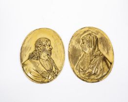 Paar Bronzeplaketten ''Maria und Jesus''