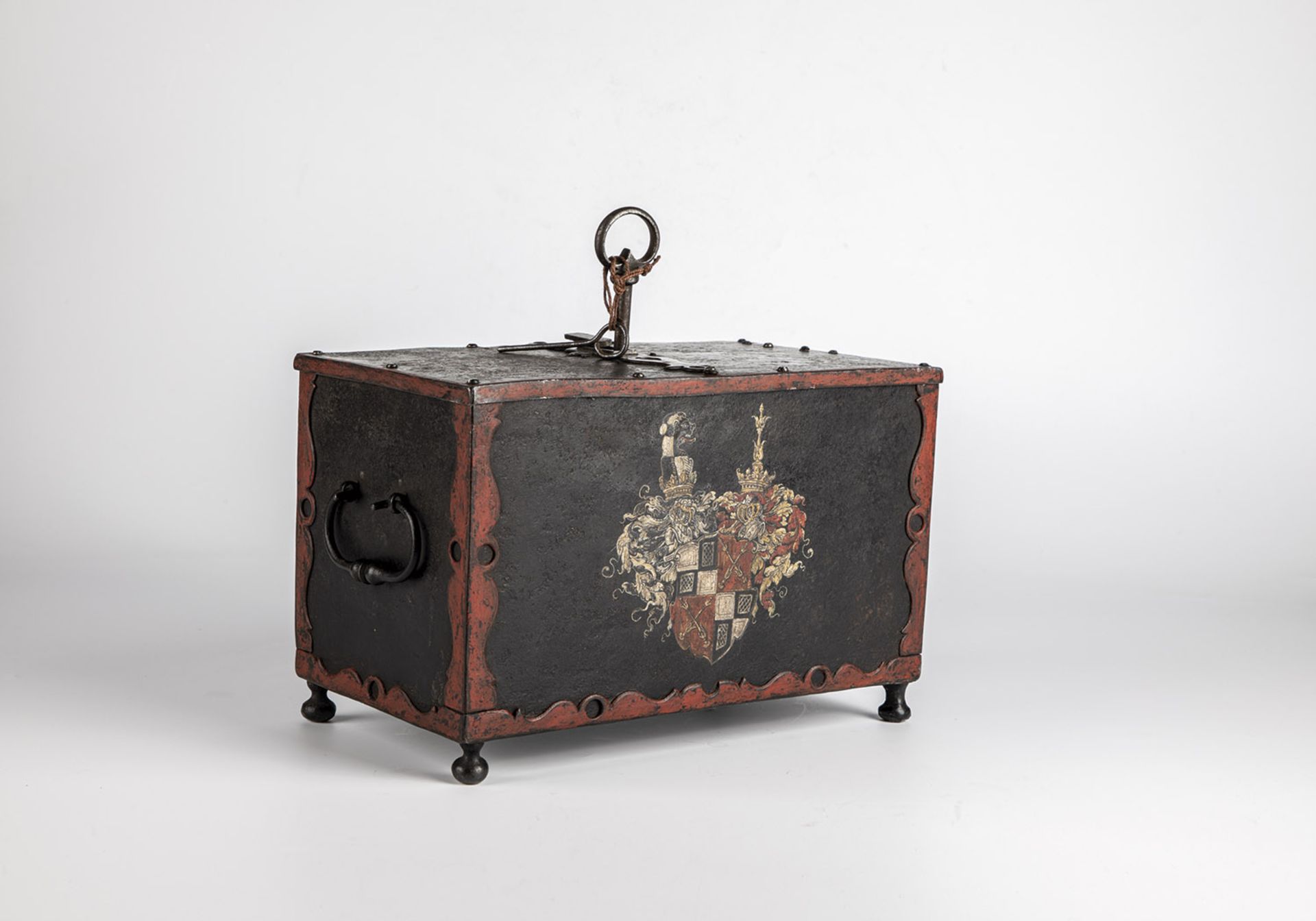 Iron box with the coat of arms of Charles I of Hohenzollern