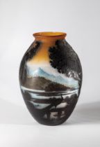 Vase ''Le Lac de Côme le soir''