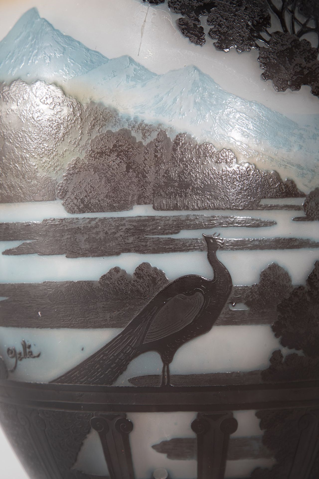 Vase ''Le Lac de CÃ´me le soir'' - Image 4 of 4