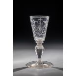 Goblet Franconia, 18th century Colourless glass with tear-off. Minimal chip on disc base with