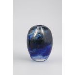 Decorative vase Udo Edelmann, Rheinbach, 1980/1990 Years Oval body made of colourless glass with