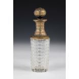 Bottle with stopper France or Russia, 19th century Colourless, cut-cut glass, neck and stopper