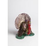Figurine ''Turkey'' Murano, 20th/21st century Colourless glass with polychrome crumb melting and