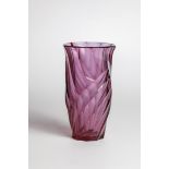 Moser vase, Karlovy Vary, ca. 1930 Violet-blue royalite glass. Entire wall with polished vertical