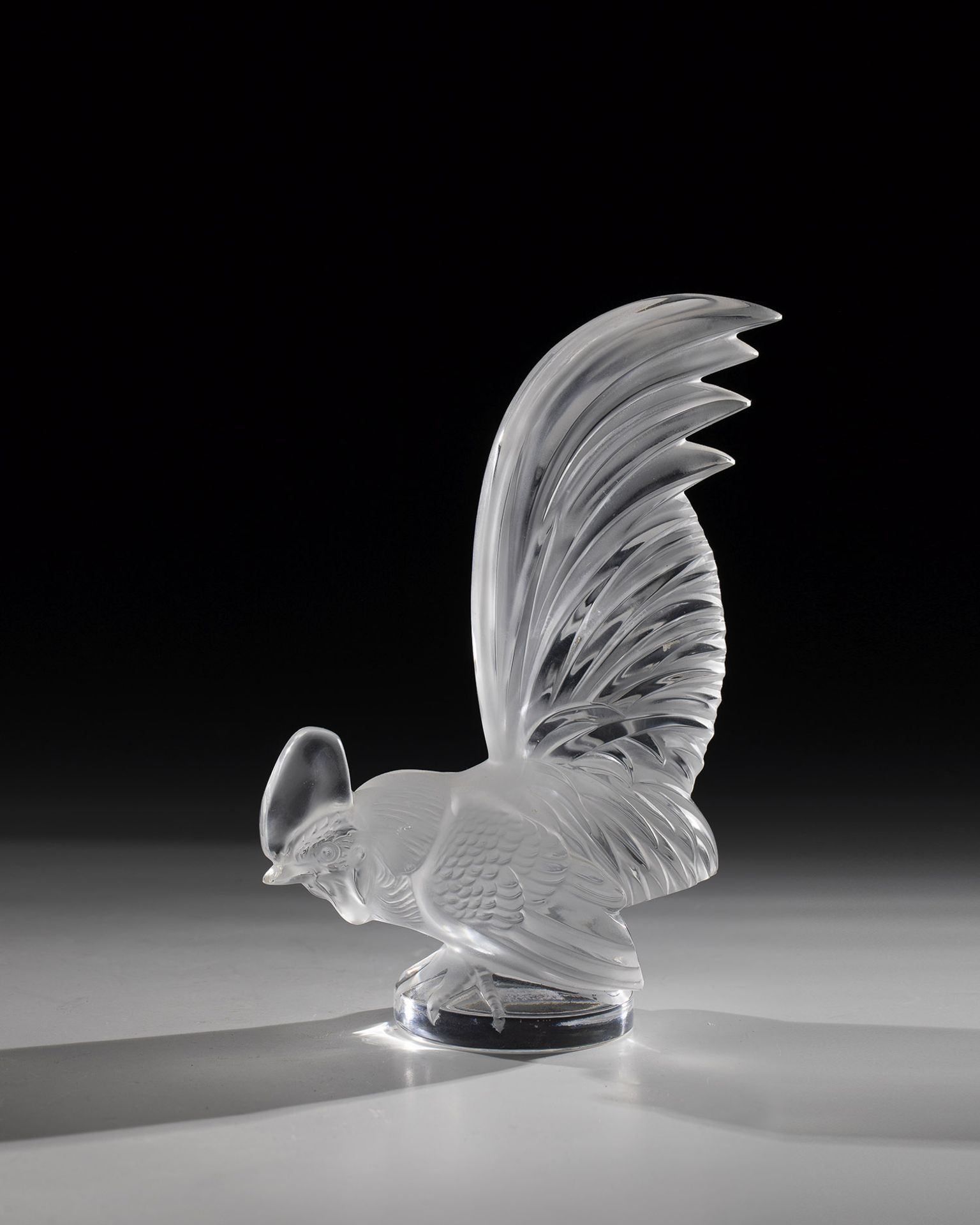 Dwarf rooster as paperweight ''Coq Nain'' Rene Lalique (design), Lalique, Paris, 1928 Colourless