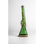 Rifle-shaped bottle Italy, Piedmont, circa 1900 Pistol made of green glass blown into model with