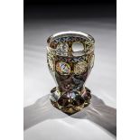 Foot cup with glaze colours and ornamental decoration Friedrich Egermann, North Bohemia, ca. 1840