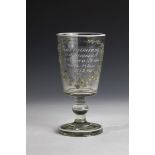 Pokal Deutschland, dat. 23 June 1889 Colourless glass with polished tear. Disc base, spherical