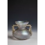 Double-handled vase Wilhelm Kralik Sohn, Eleonorenhain, ca. 1900 Colourless, optically blown glass