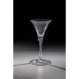 Funnel goblet Facon de Venise, 18th century Slightly rising disc base with tear. Shaft with