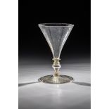 Rare goblet Venice or Facon de Venise, 17th century Lightly smoked, thin-walled glass. Disc base