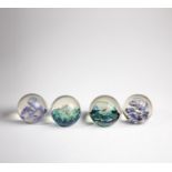 Four paperweights Scotland, Selkirk Glass, 20th century Mixed lot of four paperweights with original