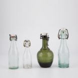 Four bottles (medicine and health table water) Germany/Upper Austria Colourless, green and