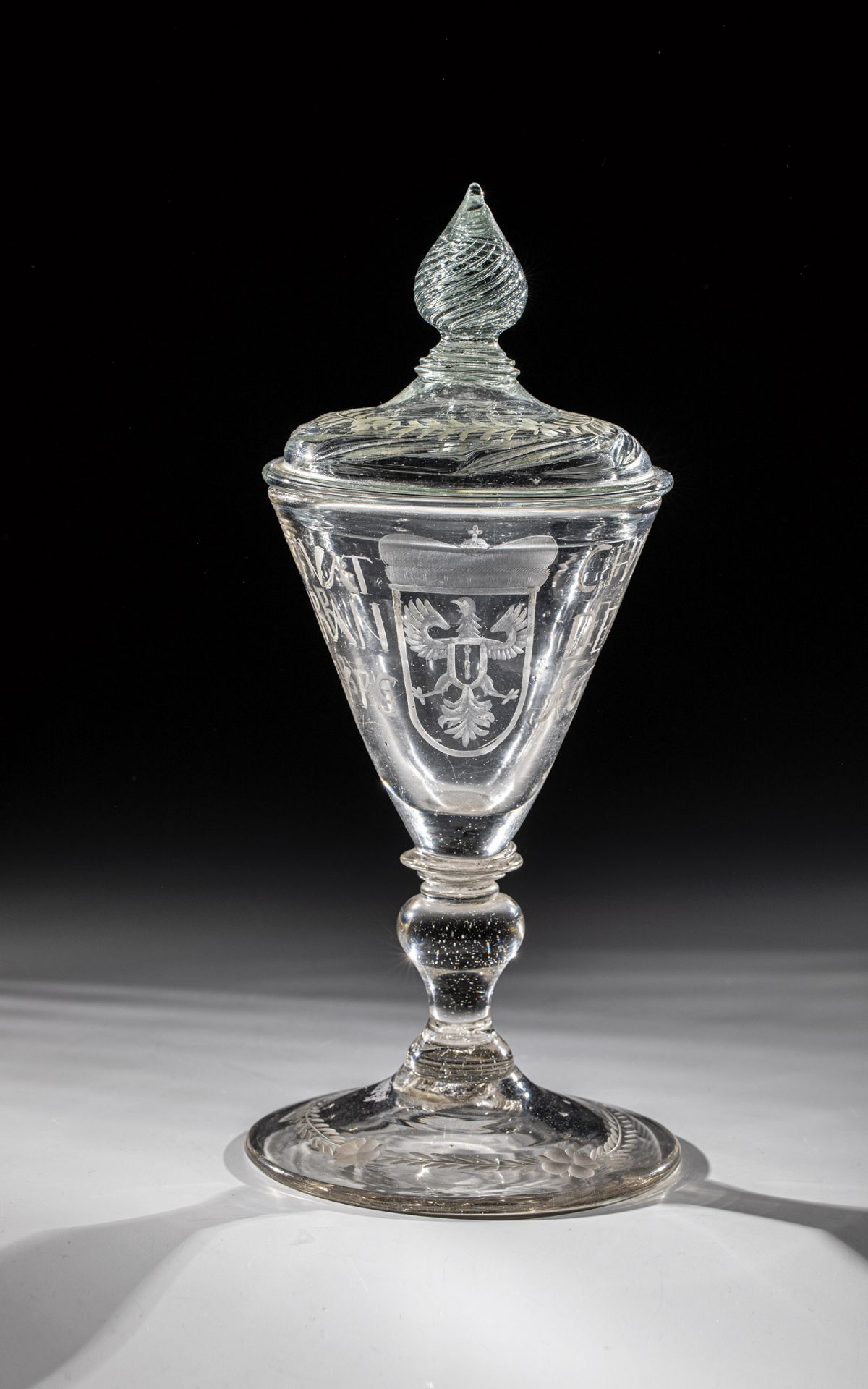 Lidded goblet with coat of arms of the Brandenburg Archchamberlain Brandenburg, dated 1693