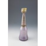 Long-necked vase Erwin Eisch, Frauenau, 1973 Colourless, light purple underlaid glass with combed,