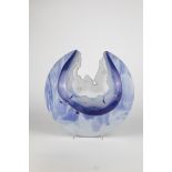 Object Frank van den Ham, 1988 Colourless, opaque blue and white glass, fused in several layers,