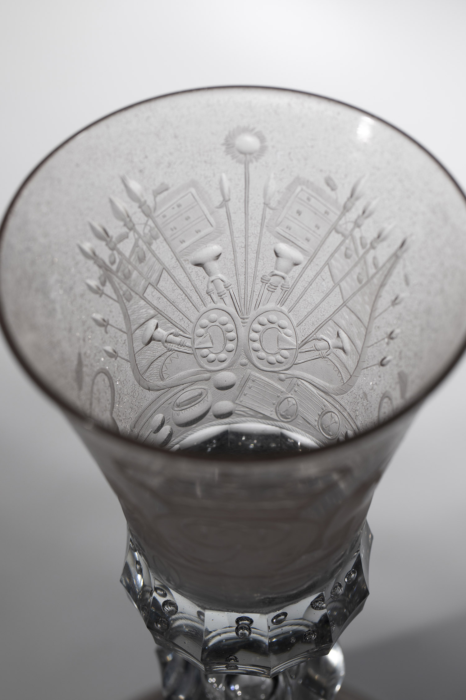 Goblet Georg Rex II Glashuette Emde or Altmuenden, third quarter of the 18th century Grey-tinted - Image 2 of 3