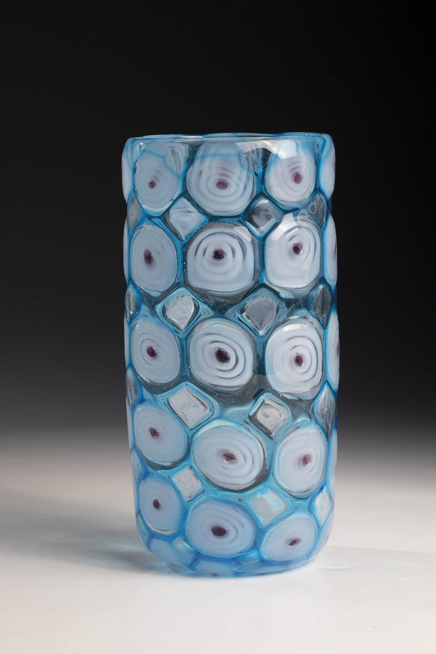 Murano vase, late 20th century - in the style of ''caccia'' glasses designed by Ercole Barovier