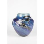 Vase Ada Loumani, 1991 Colourless glass with powder meltings in light and dark blue as well as