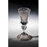 Goblet Georg Rex II Glashuette Emde or Altmuenden, third quarter of the 18th century Grey-tinted