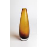 Vase Alexander Wallner, Atelier Maennerhaut, Zwiesel, 2002 Amber glass, colourless overlay. sanded