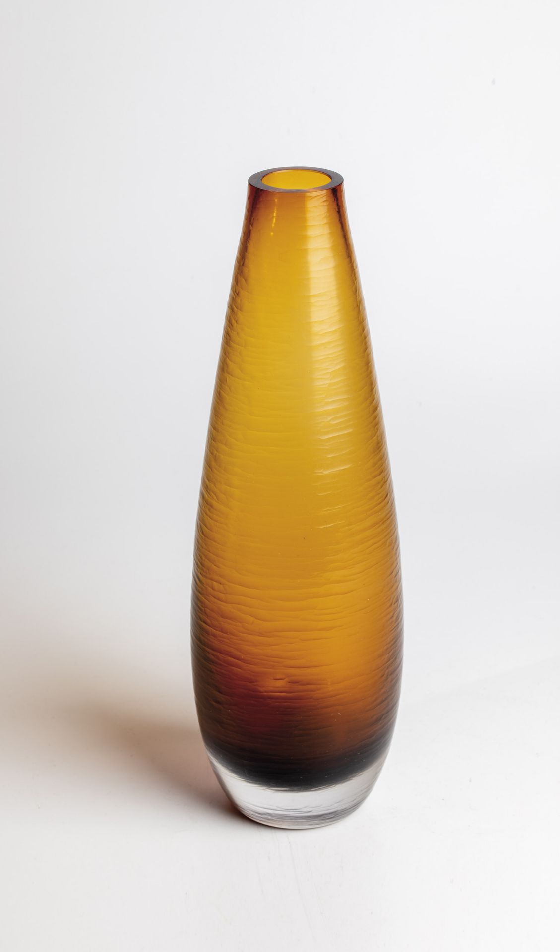 Vase Alexander Wallner, Atelier Maennerhaut, Zwiesel, 2002 Amber glass, colourless overlay. sanded